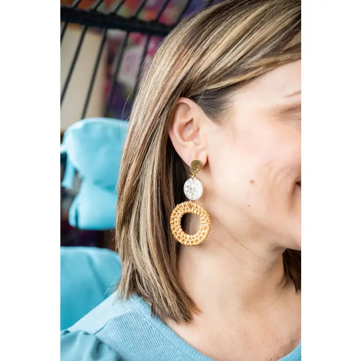 Lana Earrings - Dark Rattan