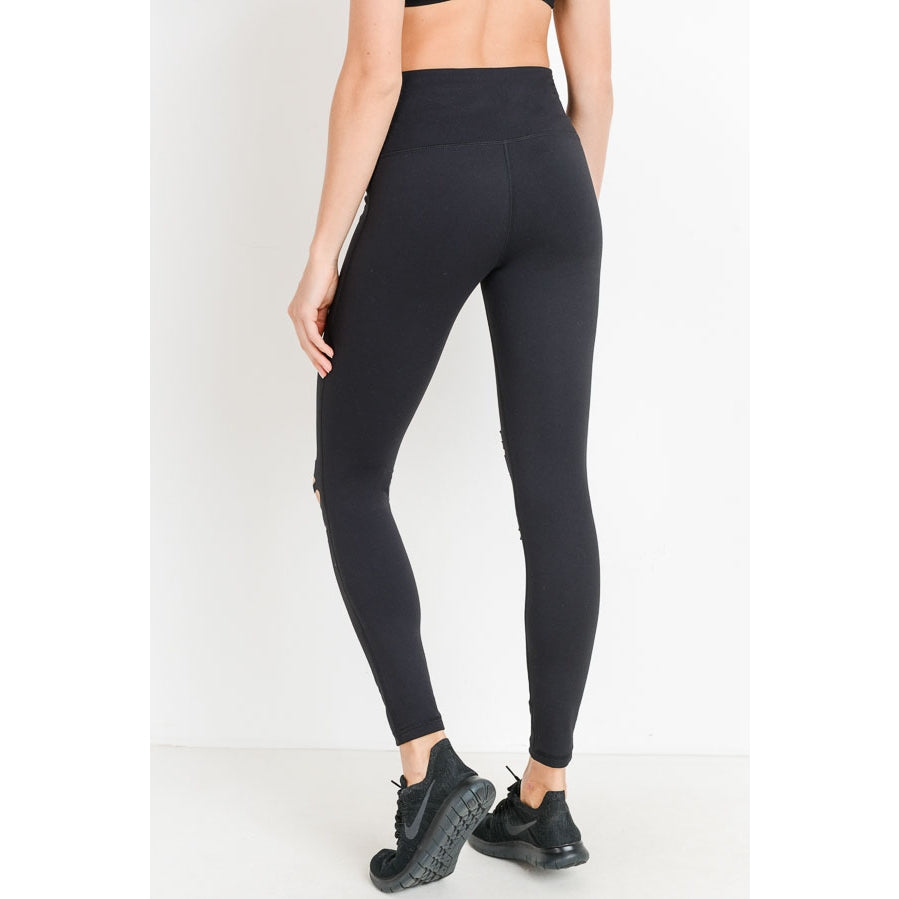 Love & Leisure Knee Laser-Cut Leggings