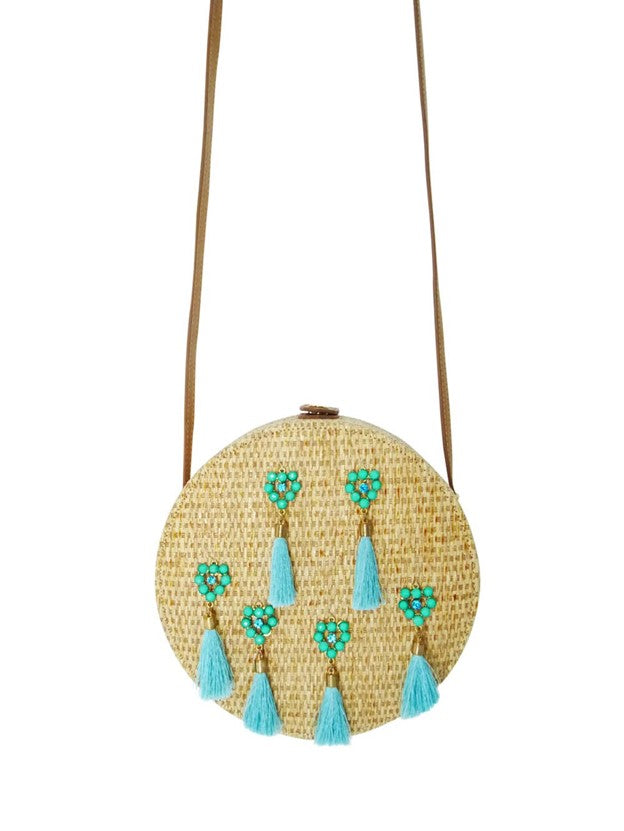 Circle Tassel Handbag- Blue