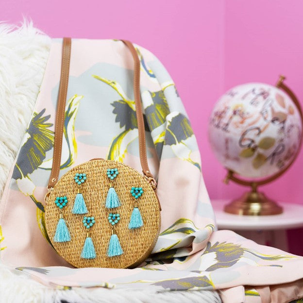 Circle Tassel Handbag- Blue