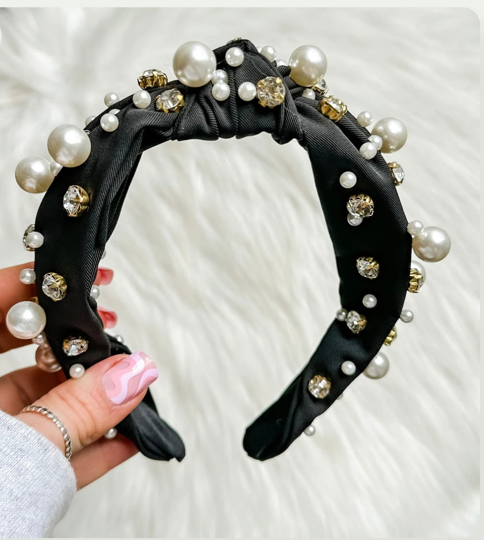 Piper- Black Pearl Headband