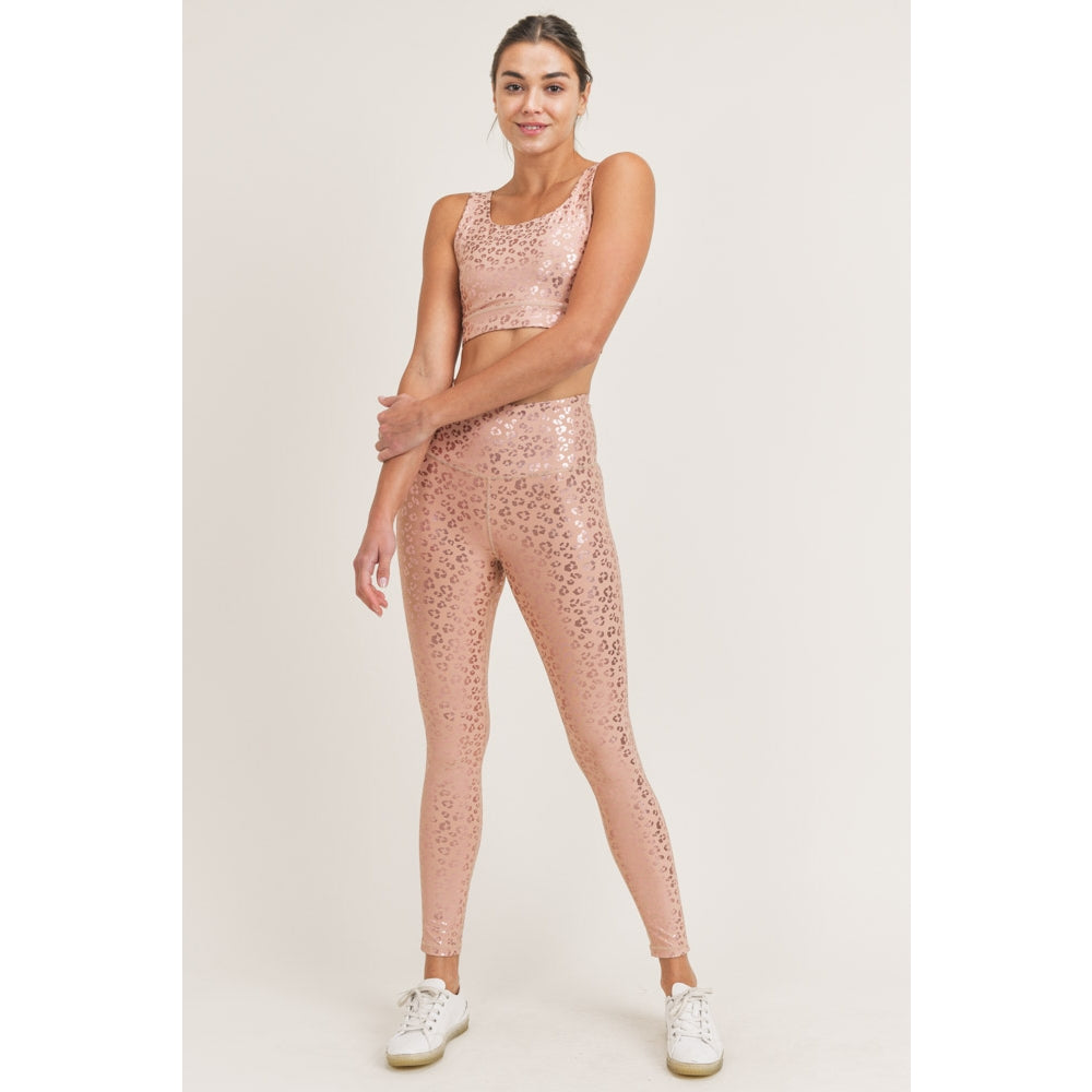 Leopard Shimmer Foil Highwaist Leggings