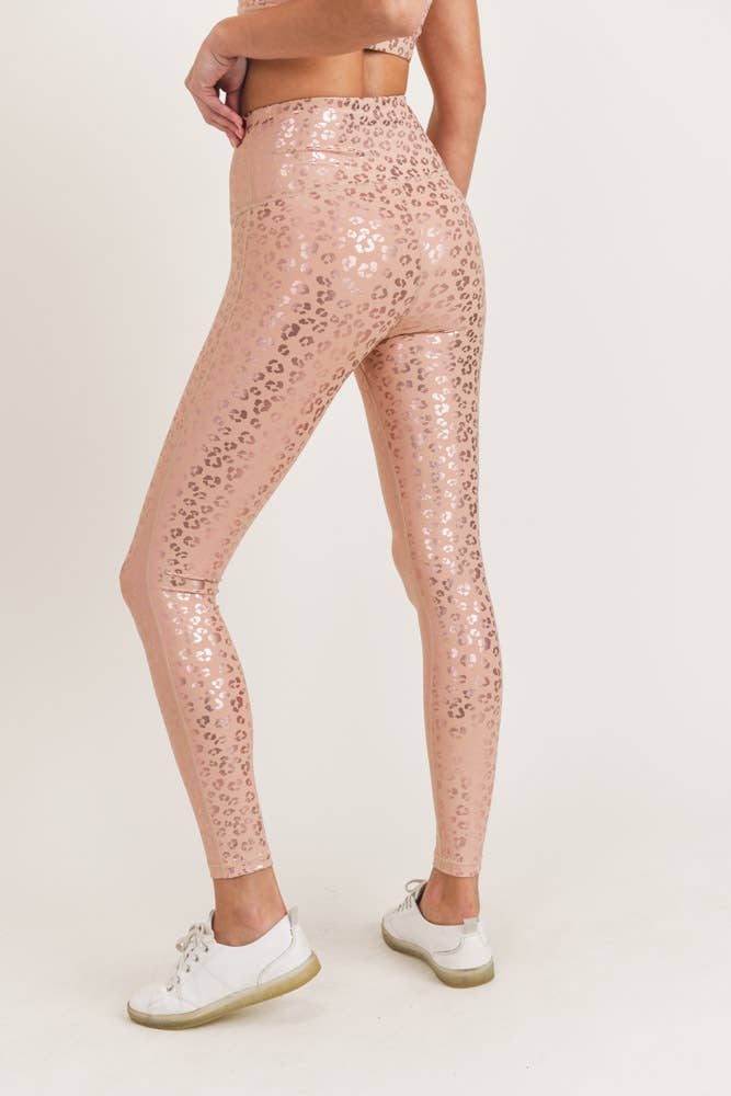 Leopard Shimmer Foil Highwaist Leggings