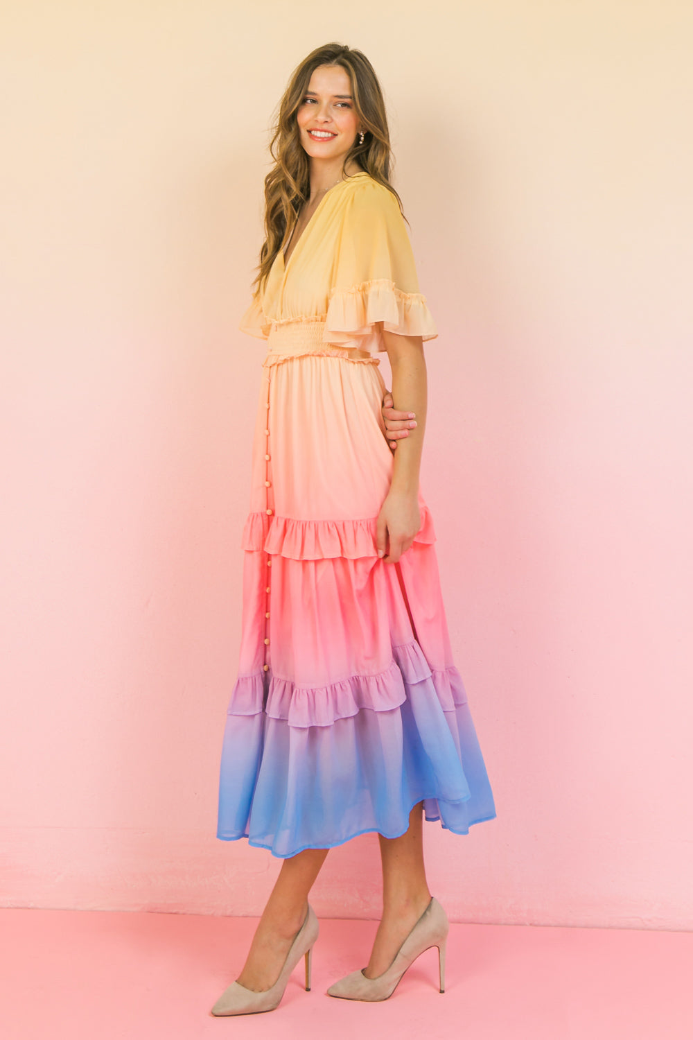 Over the Rainbow Midi Dress