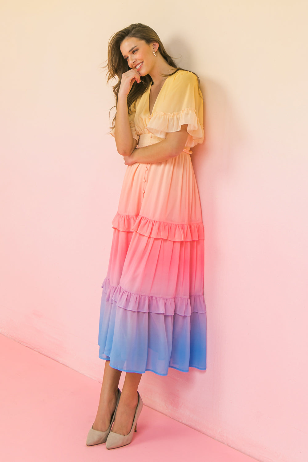 Over the Rainbow Midi Dress
