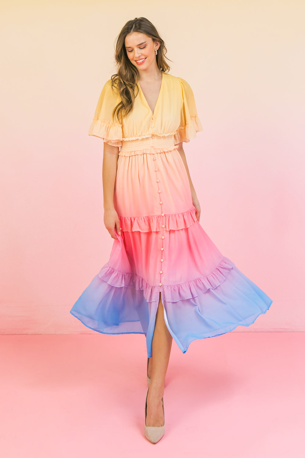 Over the Rainbow Midi Dress