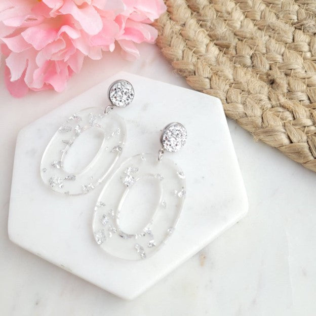 Sloan Silver Flake Acrylic Earring
