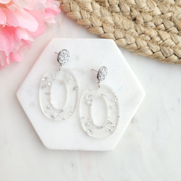 Sloan Silver Flake Acrylic Earring