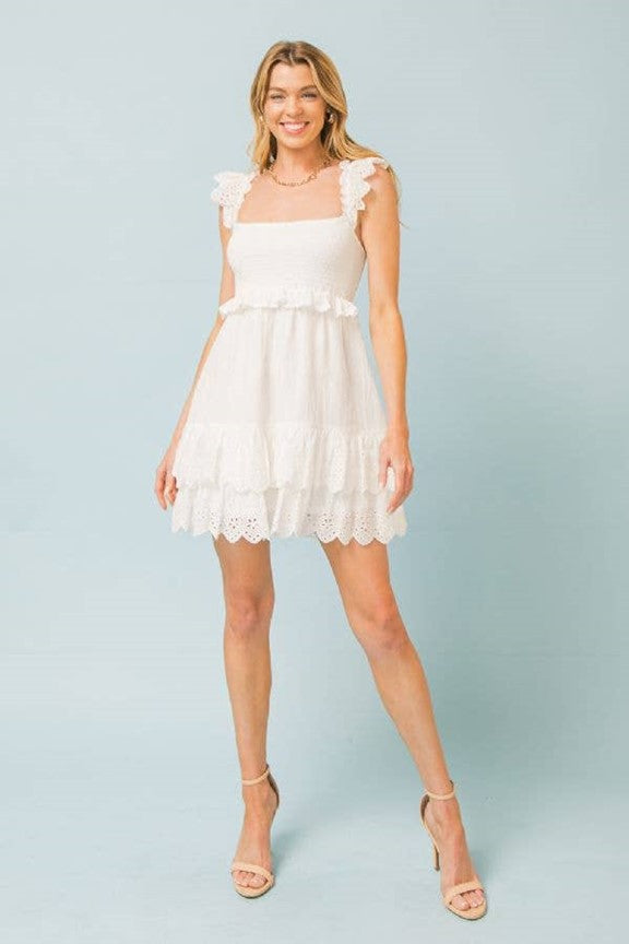 Sweet Excitement Eyelet Mini Dress