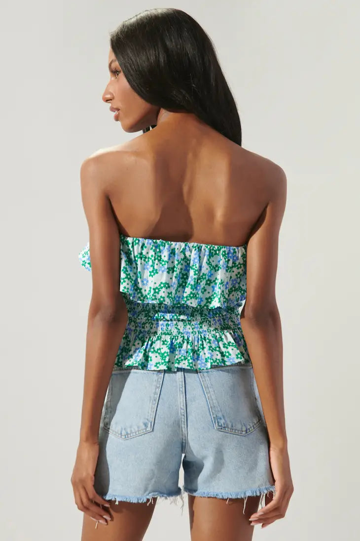 Brieanne Floral Ruffle Tube Top