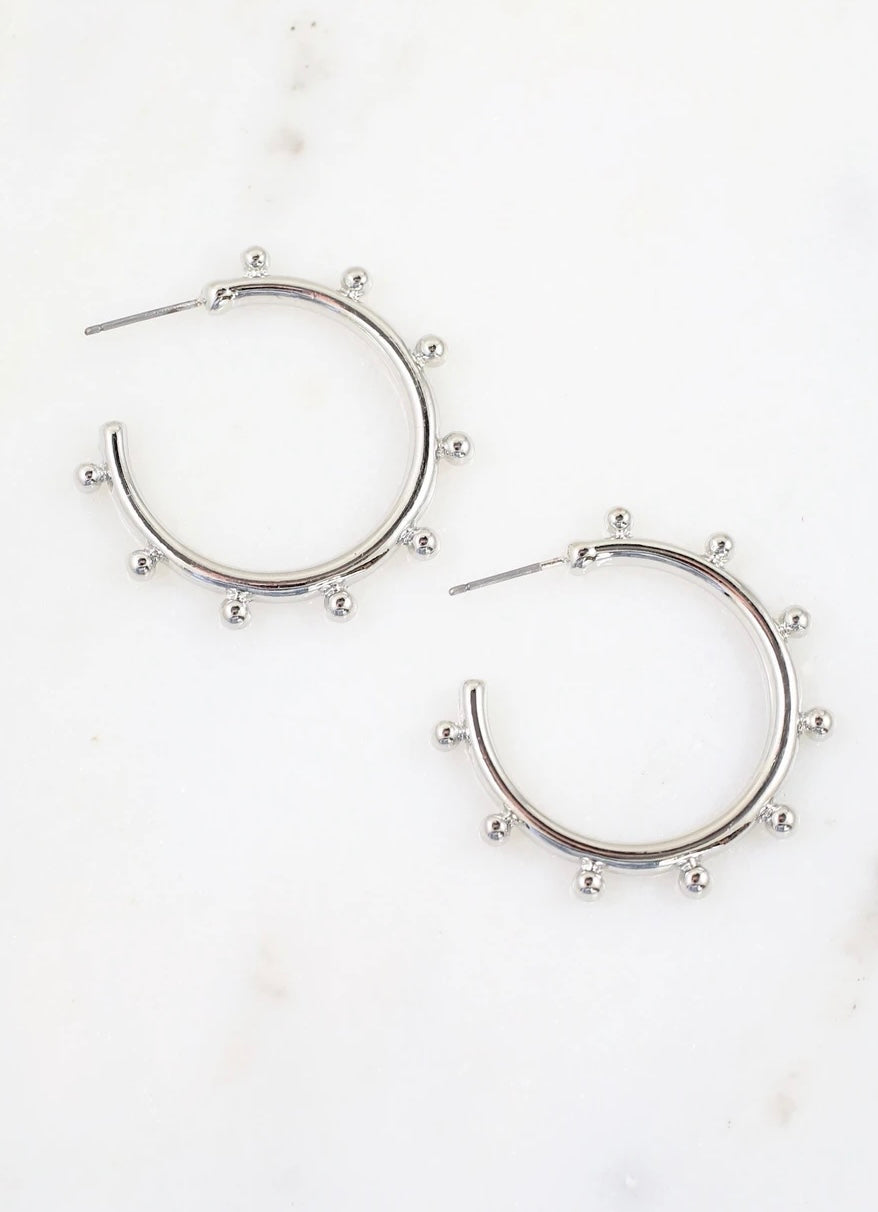 Richley Metal Dot Hoop Earring
