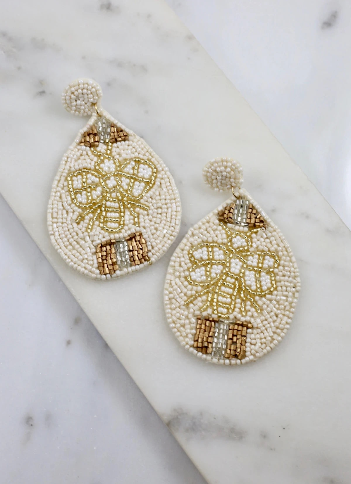 Beaded Bee Earring
