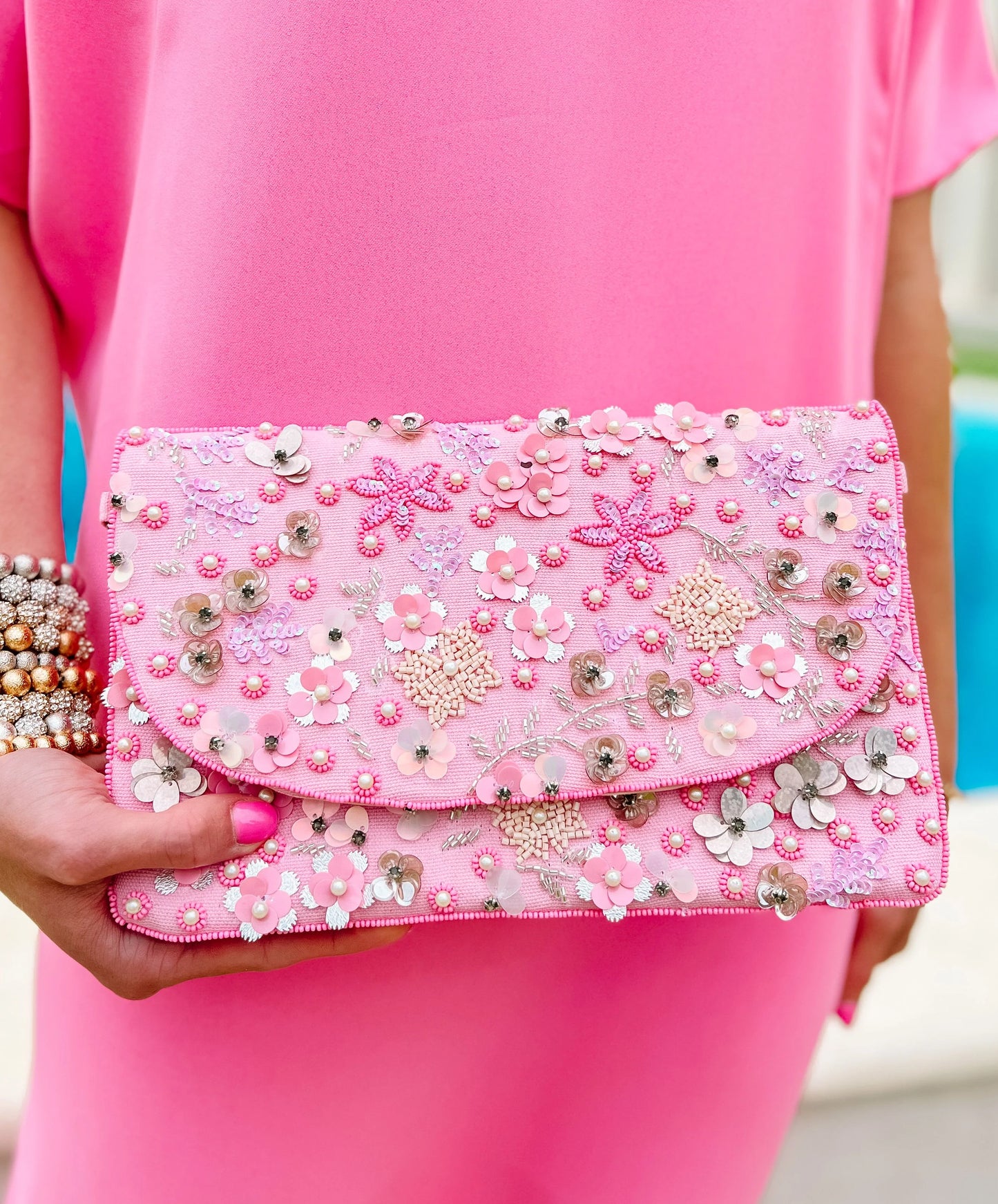 Pretty In Pink Clutch/ Crossbody Purse