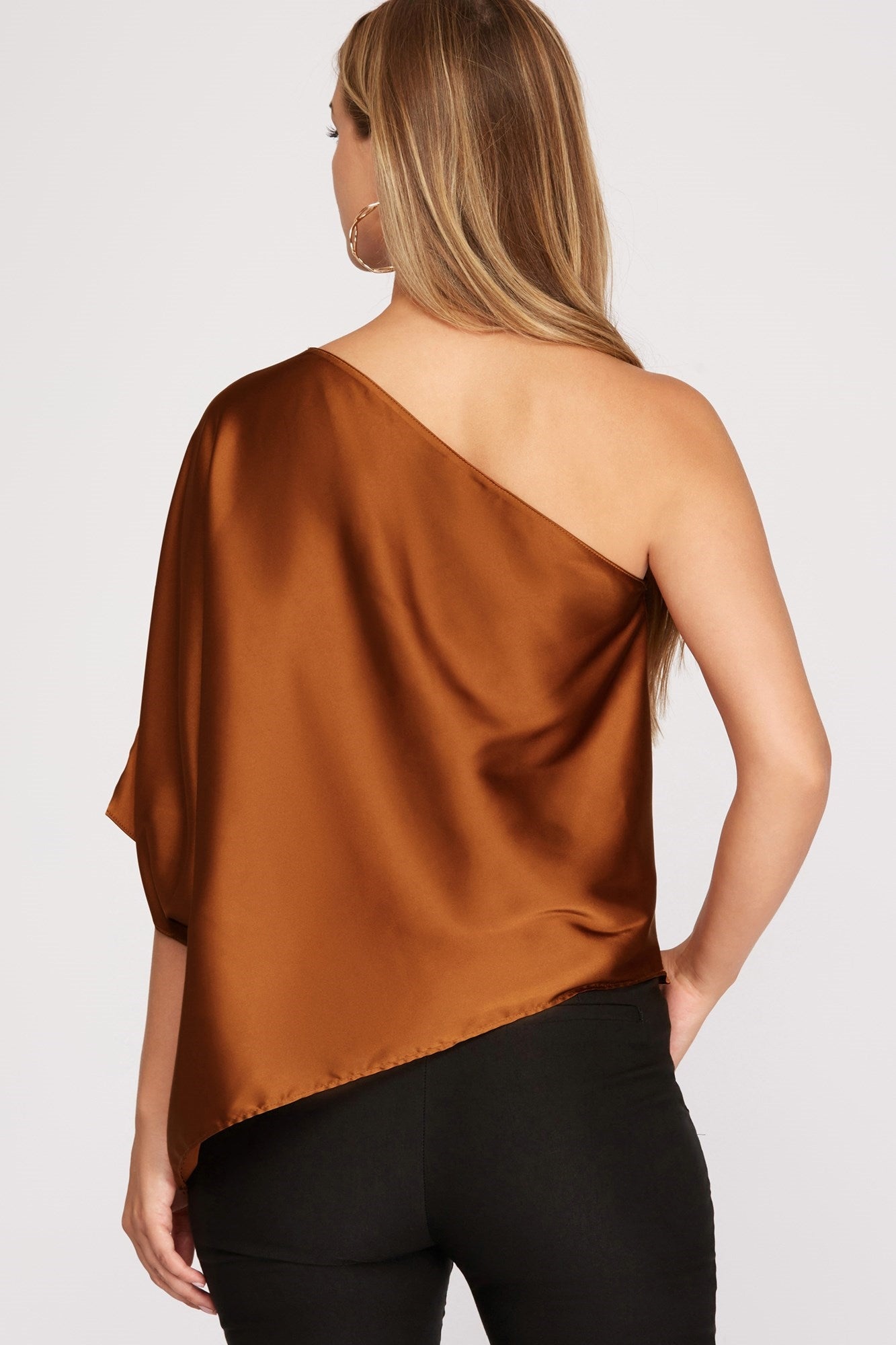 Audrey One Shoulder Satin Top
