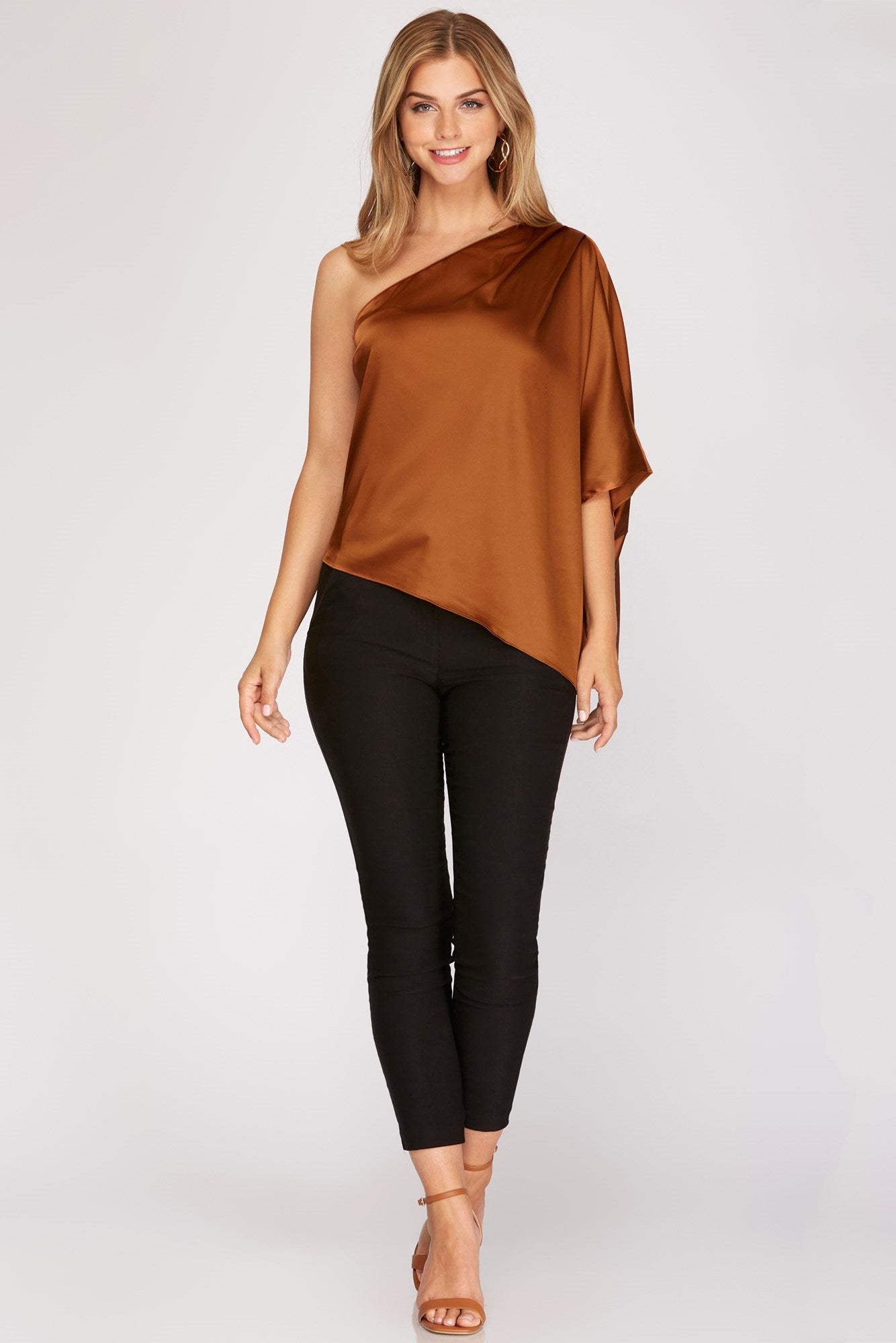 Audrey One Shoulder Satin Top