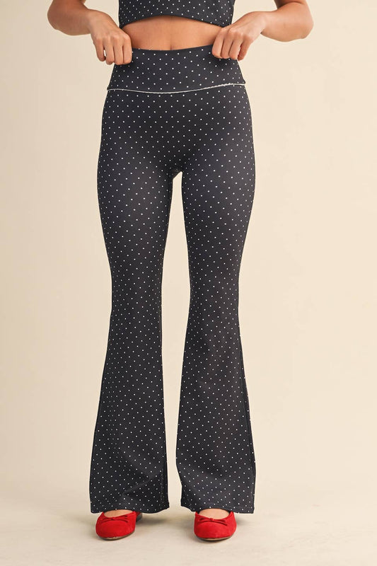 Polka Dot Performance Flare Leggings