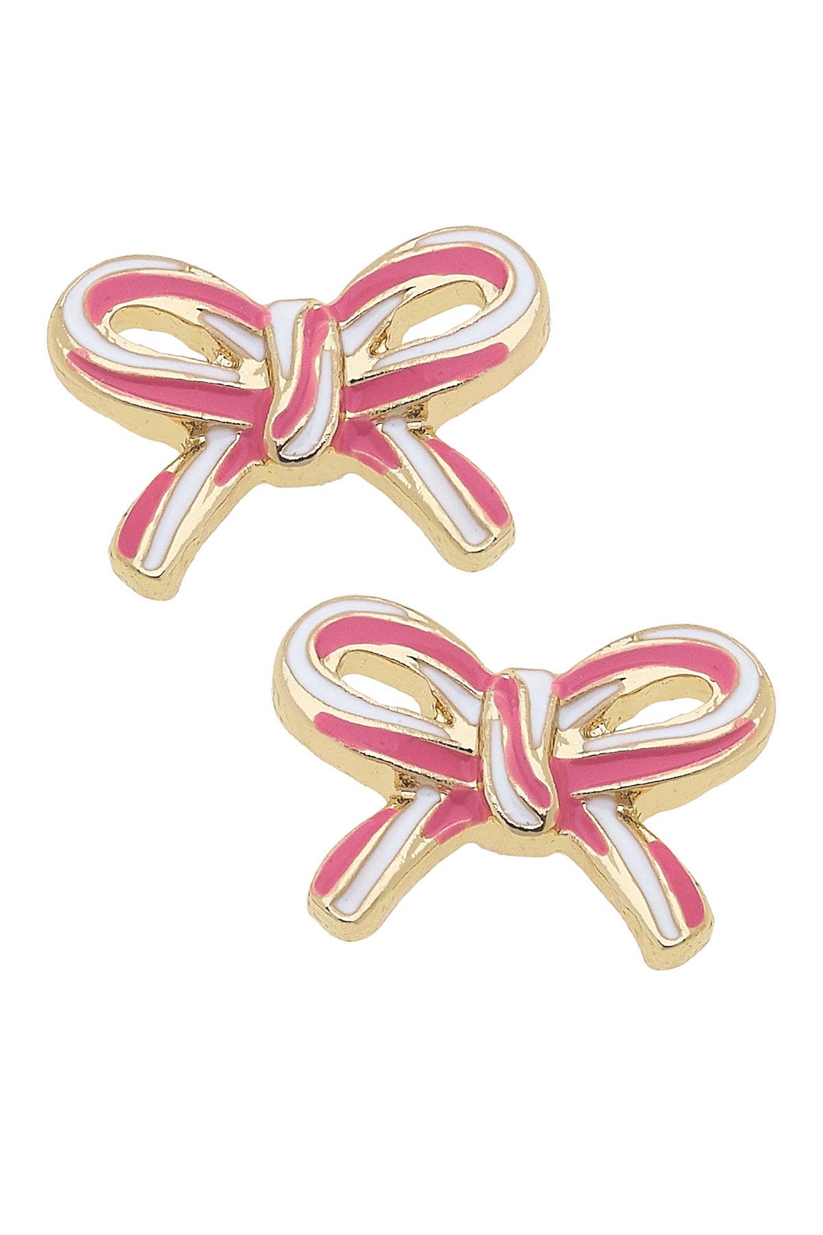 Candy Cane Bow Stud Earrings