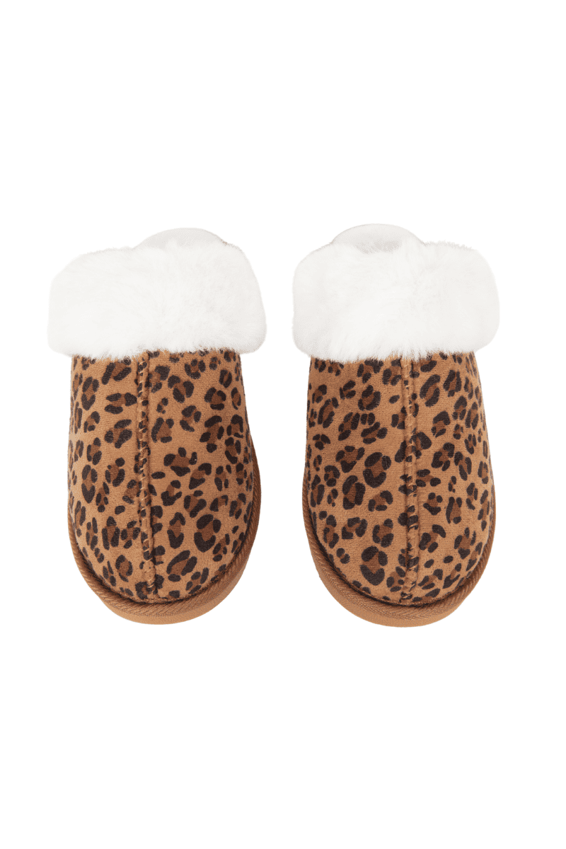 Leopard Faux Fur Slippers