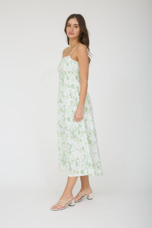 WATERCOLOR FLORAL MIDI DRESS