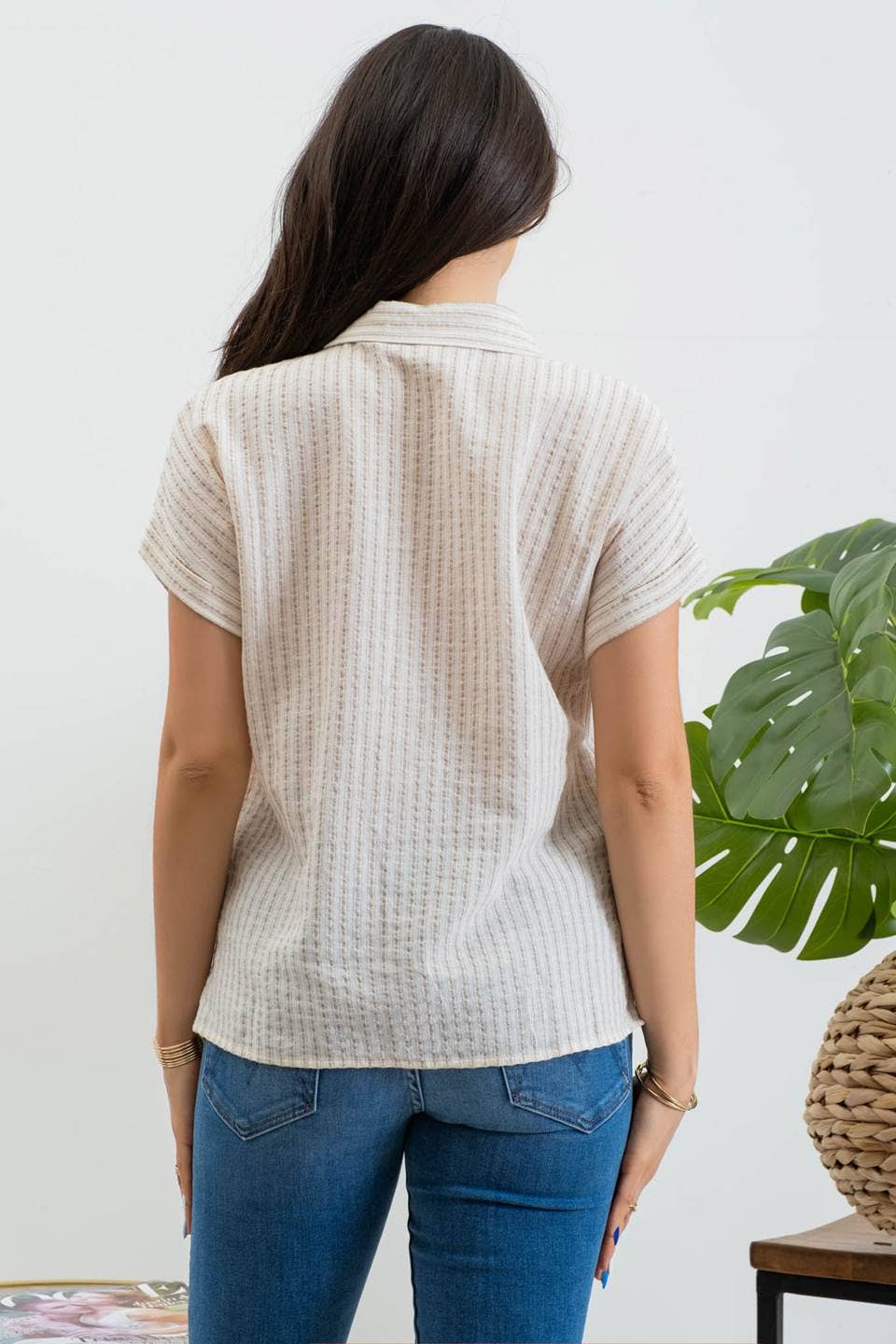 Grace Collared Linen Top