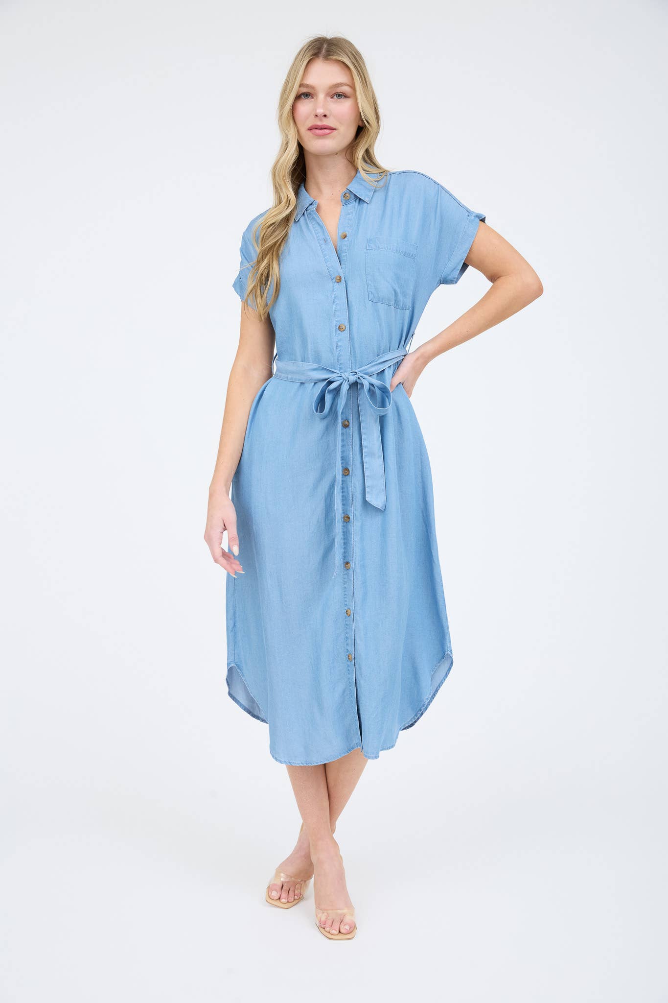 Mckenzie Chambray Midi Dress Can't Hide Pretty Boutique Mckenzie Chambray Midi Dress Can't Hide Pretty Boutique