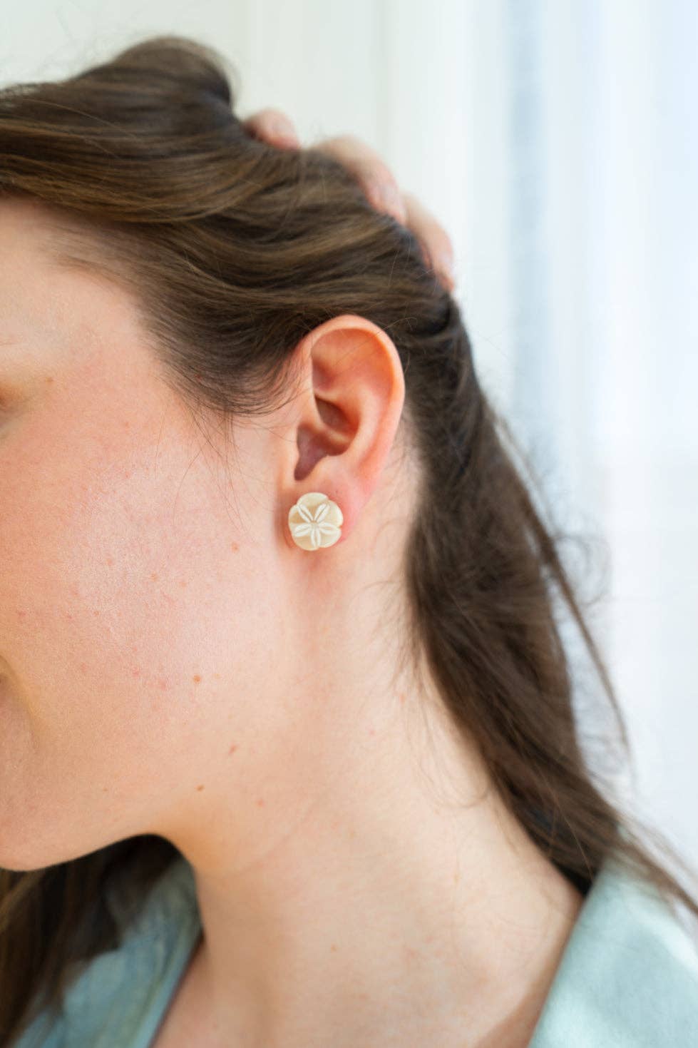 Sand Dollar Studs - Ivory // Jewelry, Resort, Earrings