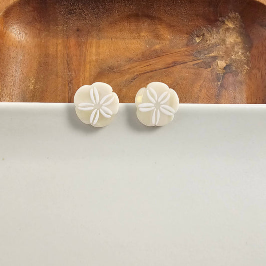 Sand Dollar Studs - Ivory // Jewelry, Resort, Earrings