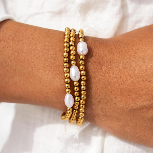 Seaside Pearl Stretch Bracelet- ALCO