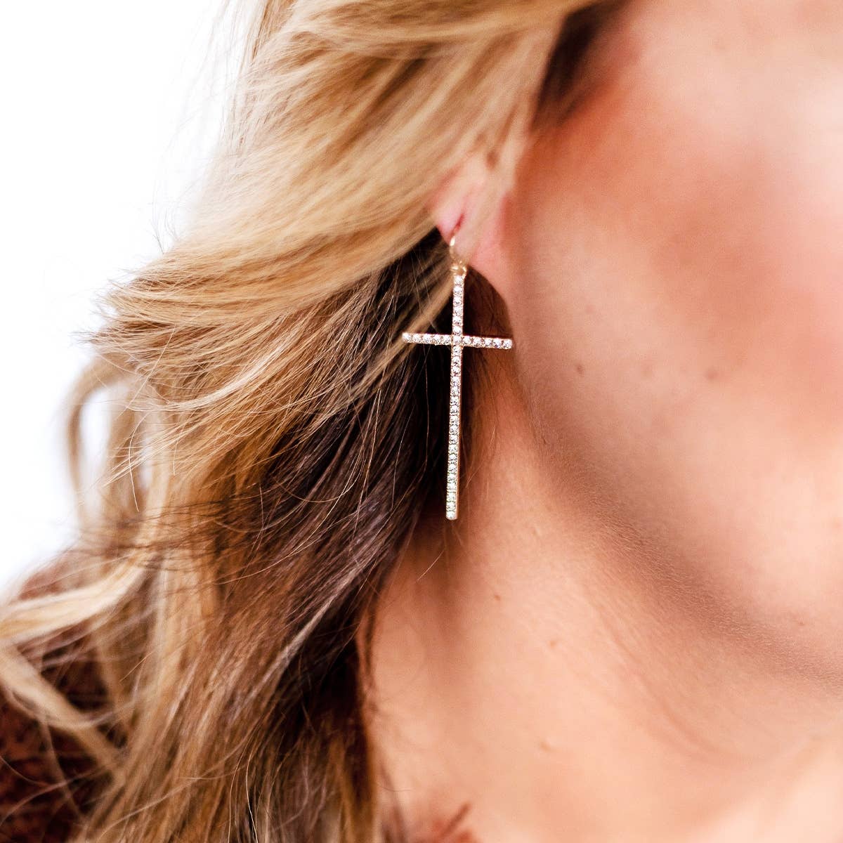 Walk by Faith Cross Earrings