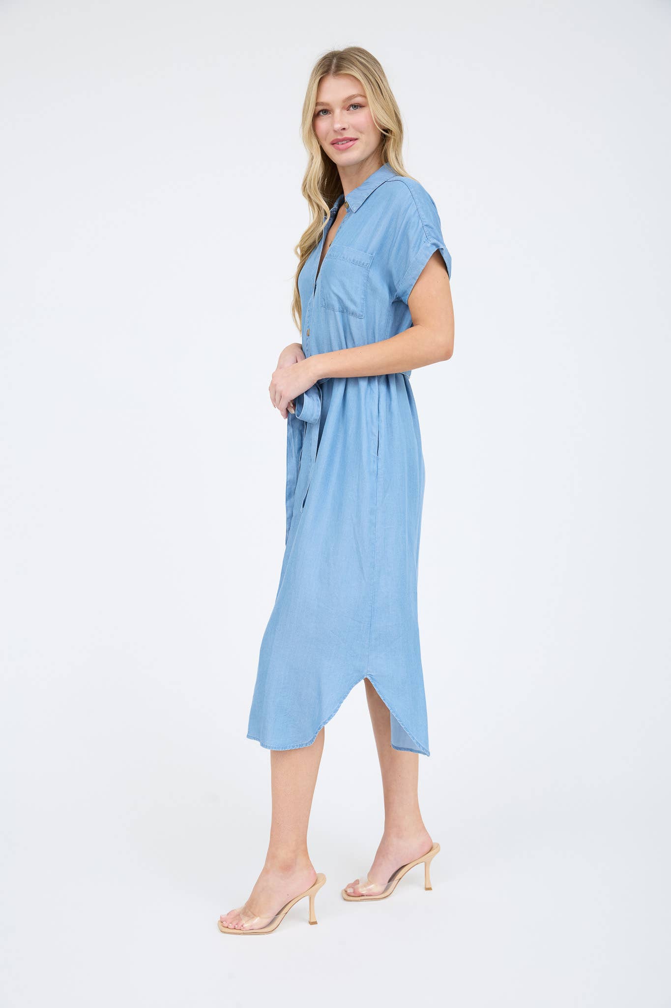 Mckenzie Chambray Midi Dress Can't Hide Pretty Boutique Mckenzie Chambray Midi Dress Can't Hide Pretty Boutique
