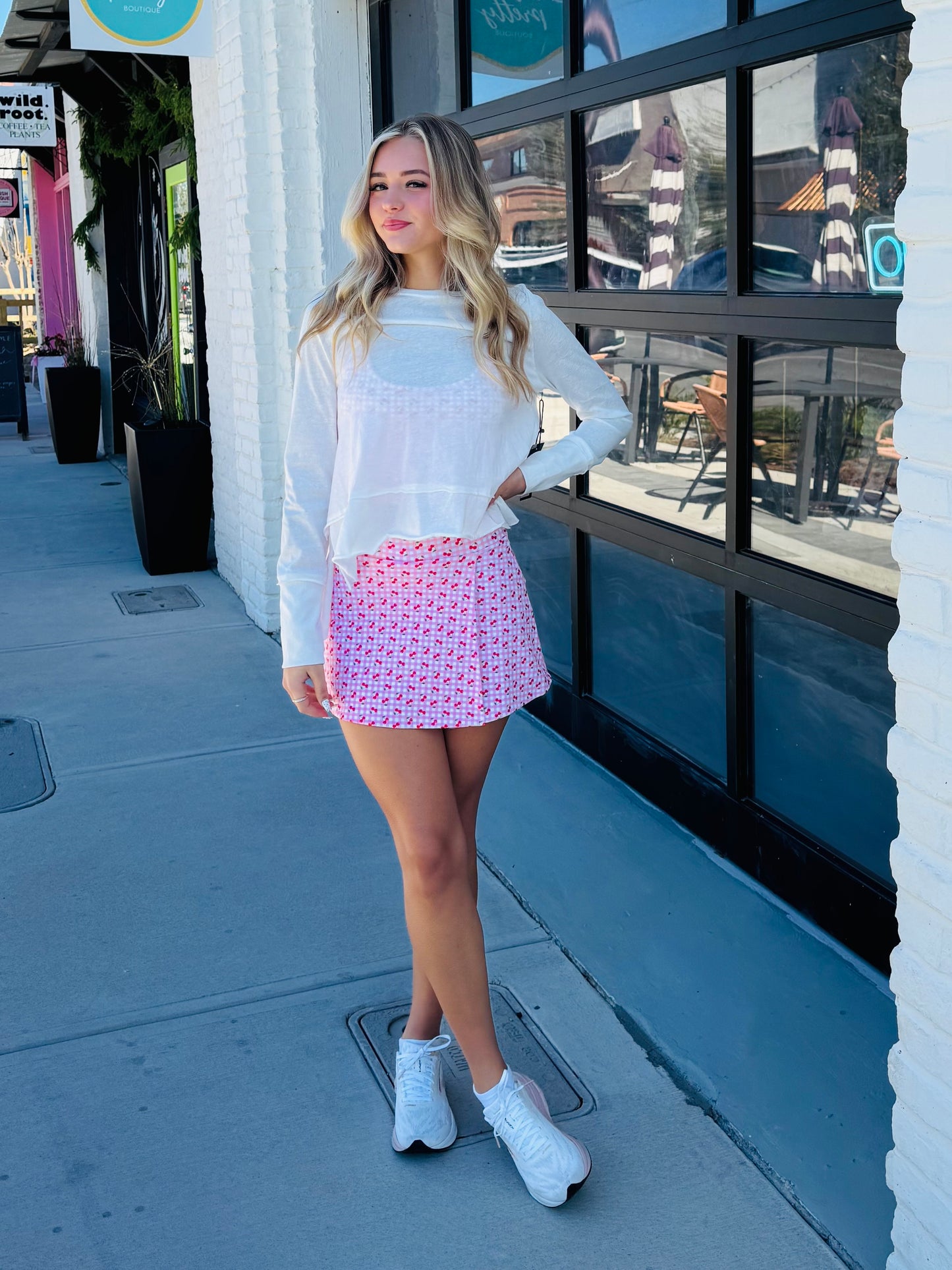 Cherry Gingham Racerback Crop Tank