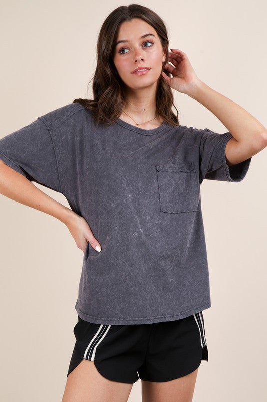 Basic Pocket Tee-multiple color options