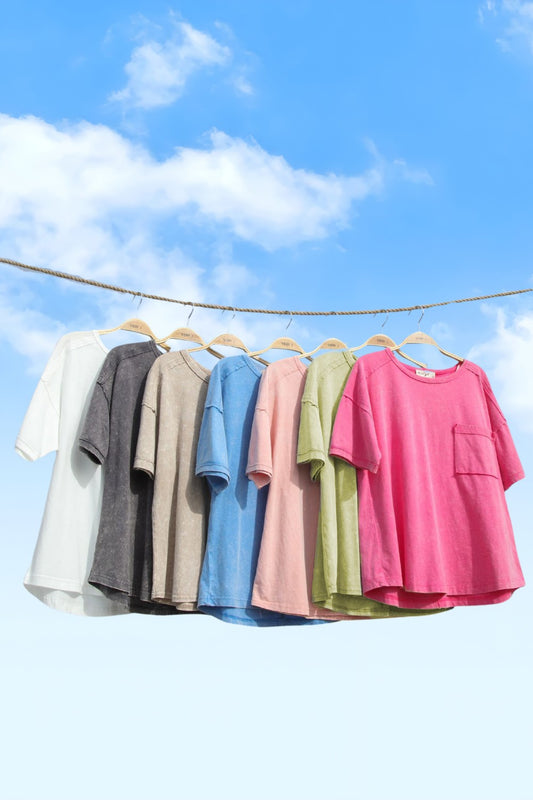 Basic Pocket Tee-multiple color options