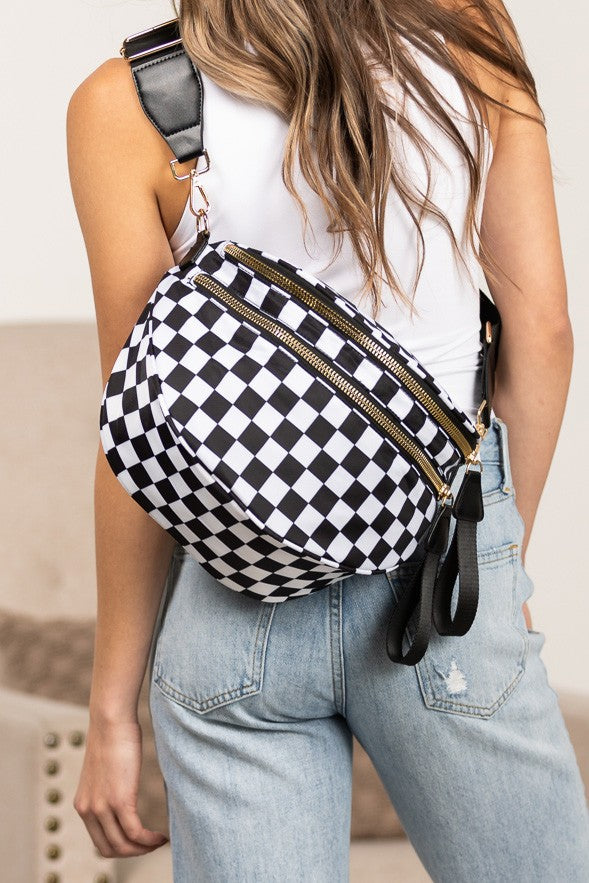Oversize Double Zip Sling Bag