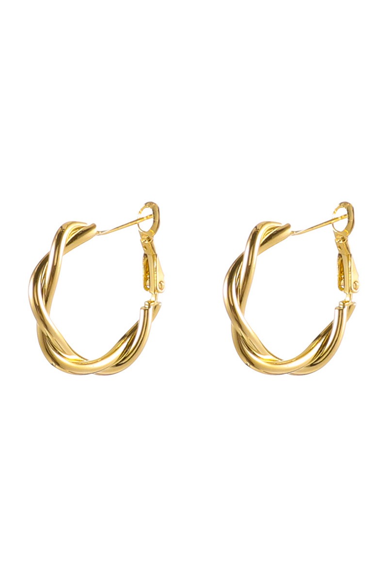 Twisted Hoop Earrings- Waterproof