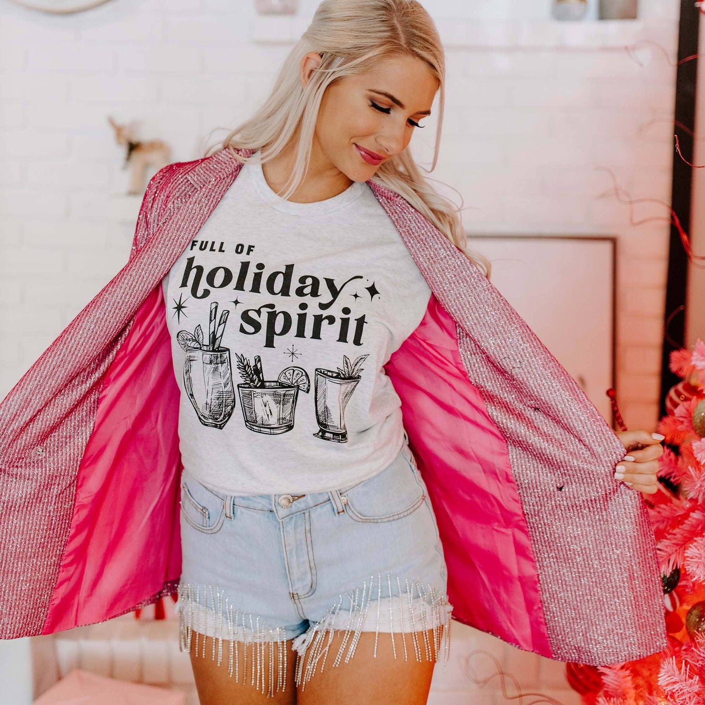 Full of Holiday Spirit Christmas Shirt-SALE