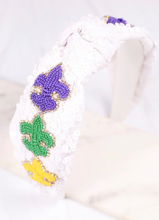 Fleur De Lis Mardi Gras Headband