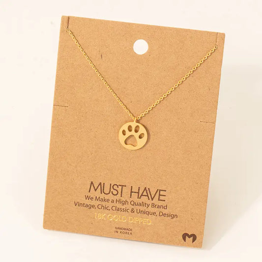 Paw Print Pendent Necklace