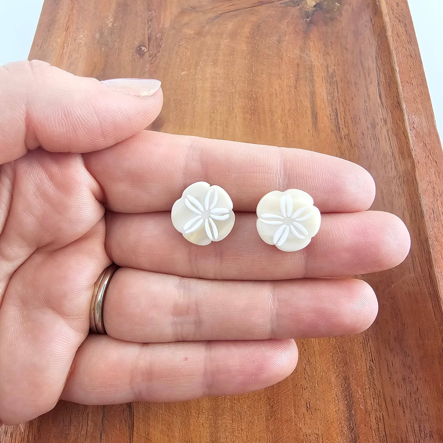 Sand Dollar Studs - Ivory // Jewelry, Resort, Earrings