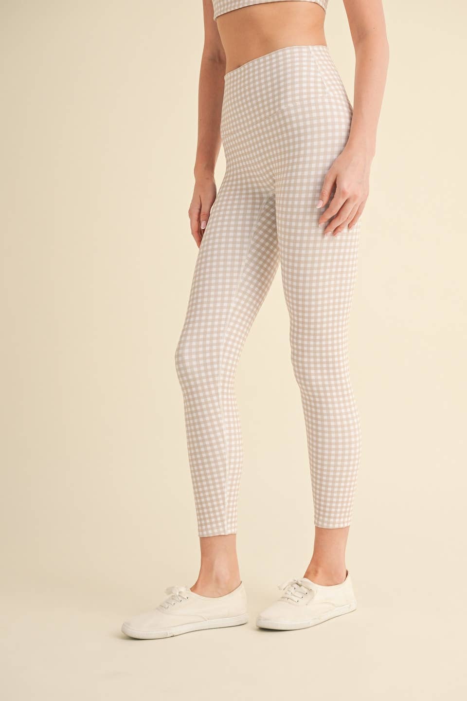 Gingham Print Performance High-Rise Leggings