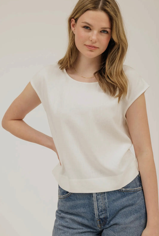 Sea Salt Linen Top