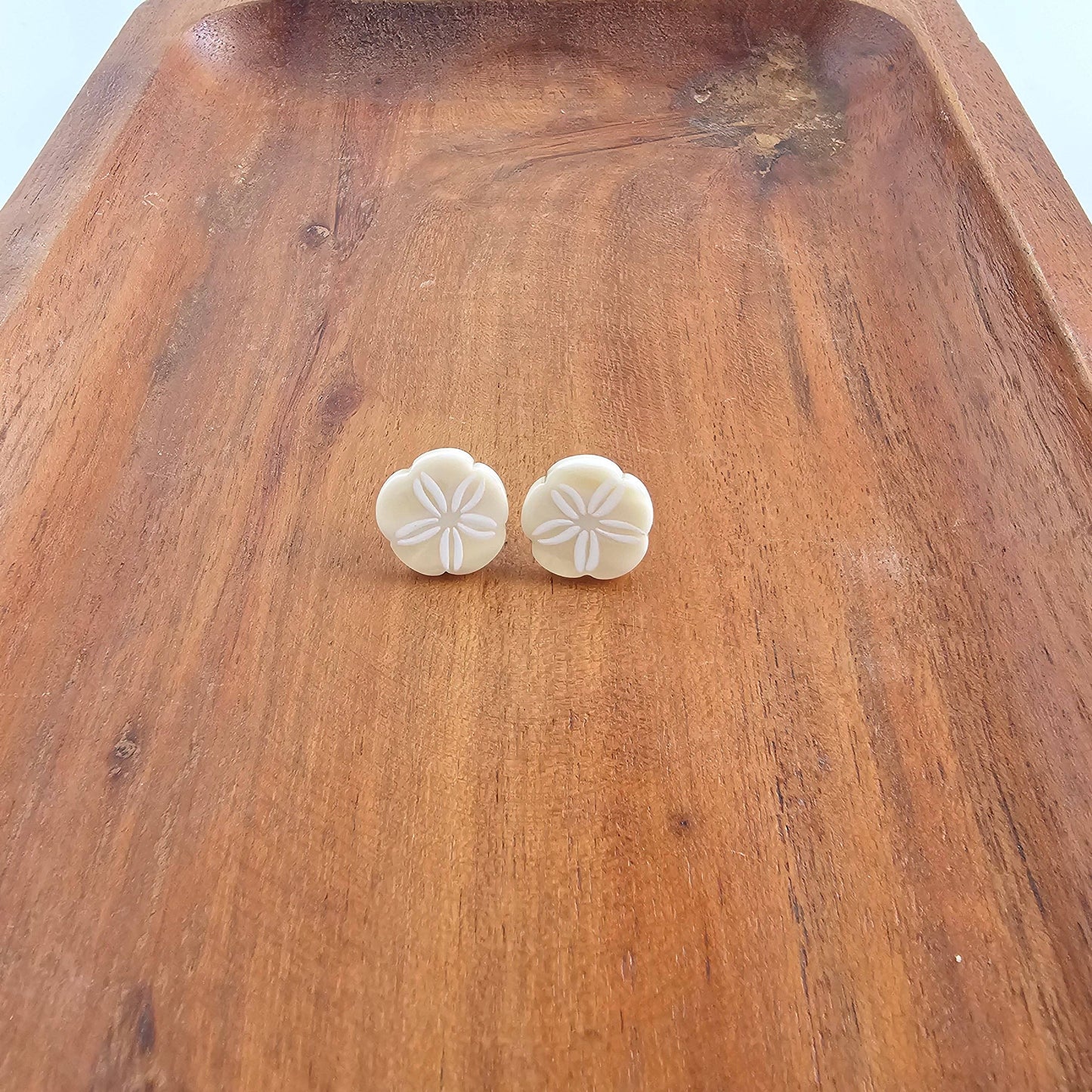Sand Dollar Studs - Ivory // Jewelry, Resort, Earrings