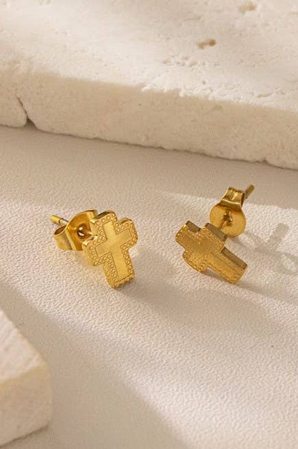 CROSS STUD EARRINGS