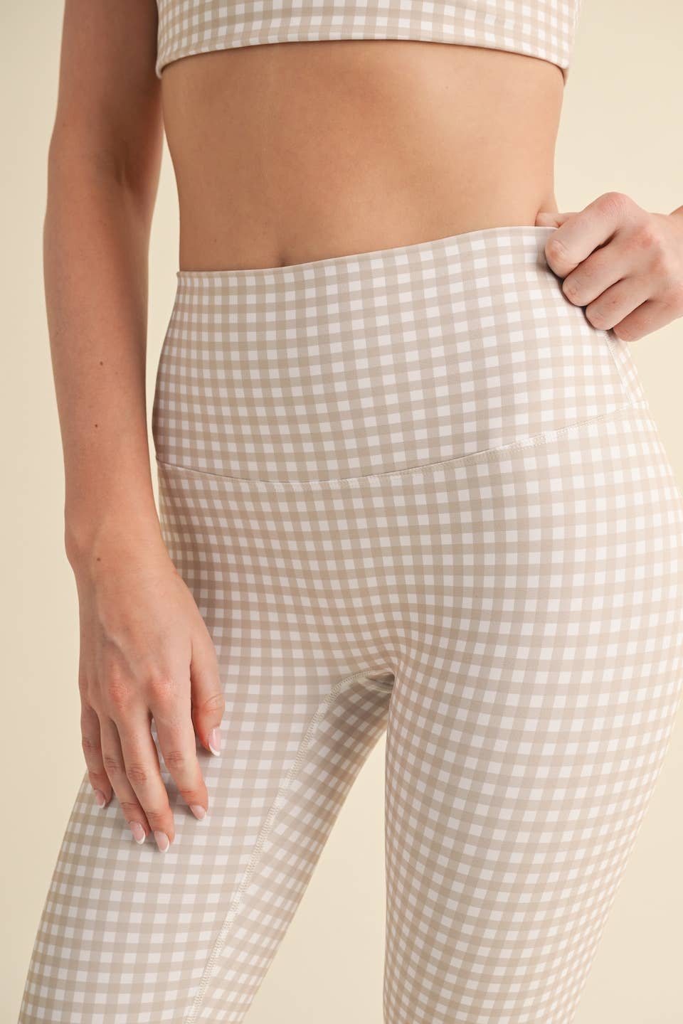 Gingham Print Performance High-Rise Leggings