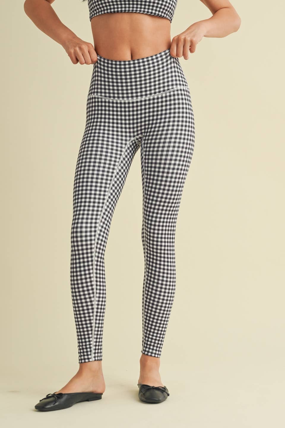 Gingham Print Performance High-Rise Leggings