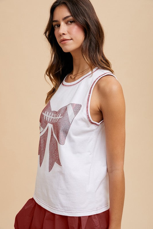 Game Day Rhinestone Bow Tank