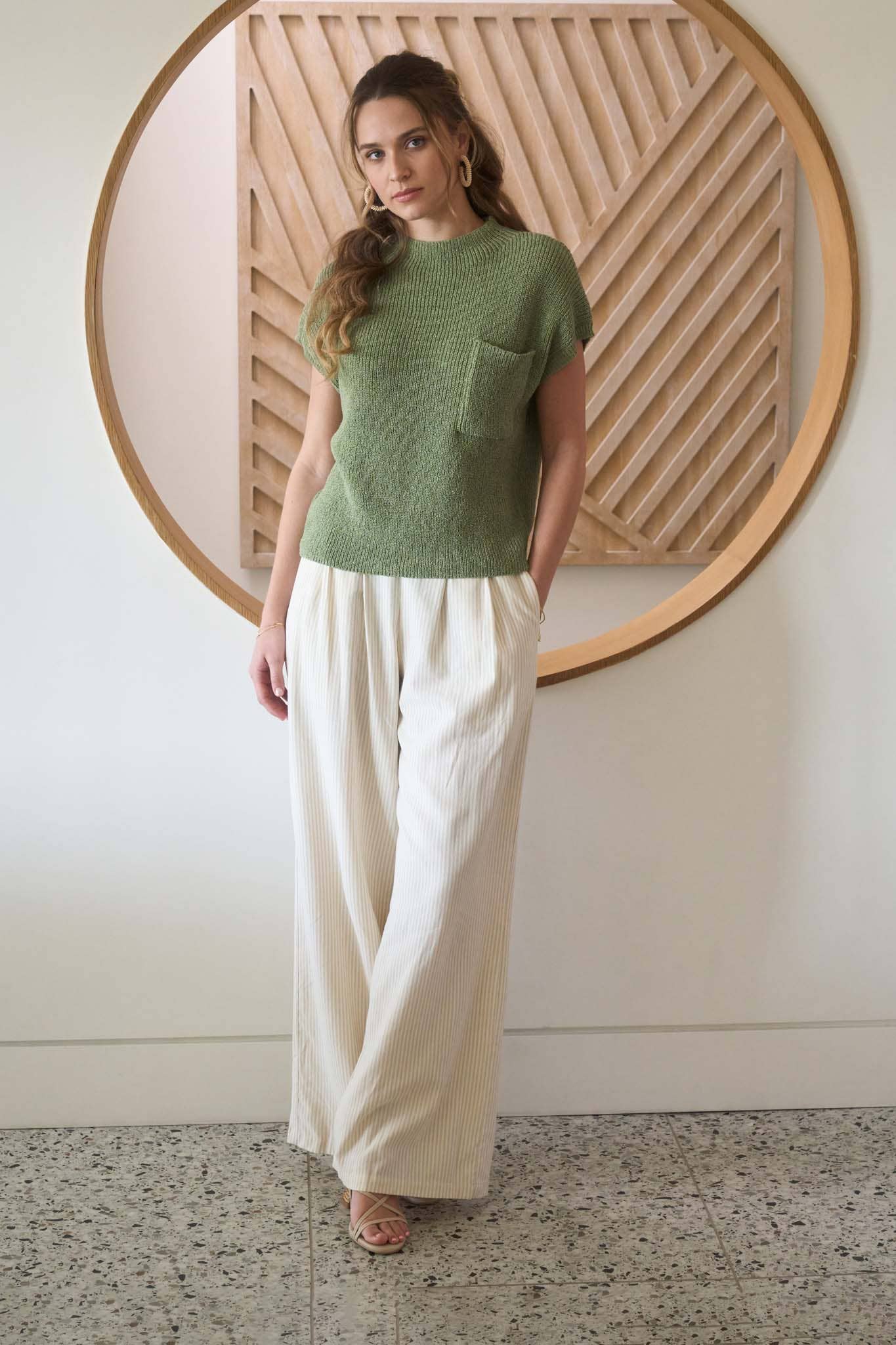 Lennox Olive Sweater Top