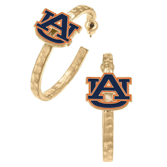 Auburn Tigers Logo Hoop Earrings