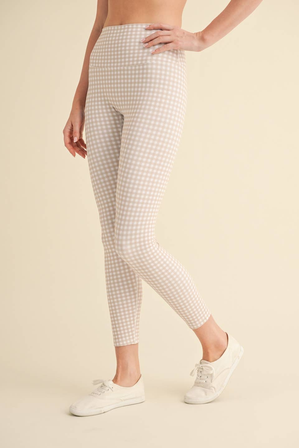 Gingham Print Performance High-Rise Leggings