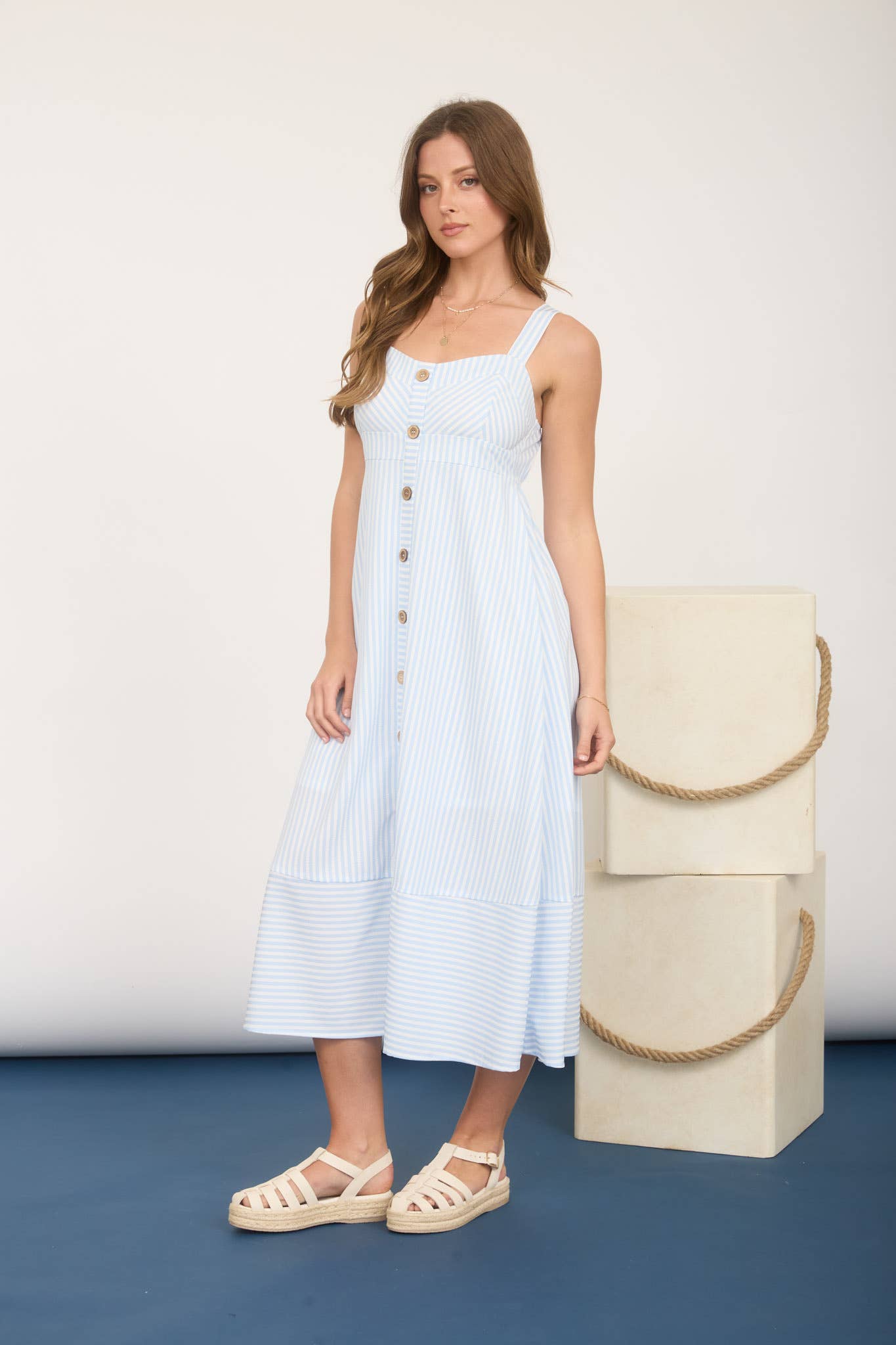 Striped Sweetheart Midi